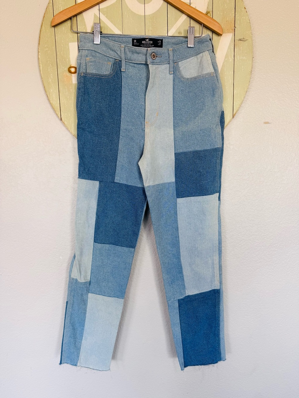 Hollister patchwork high rise the mom denim jeans size 26